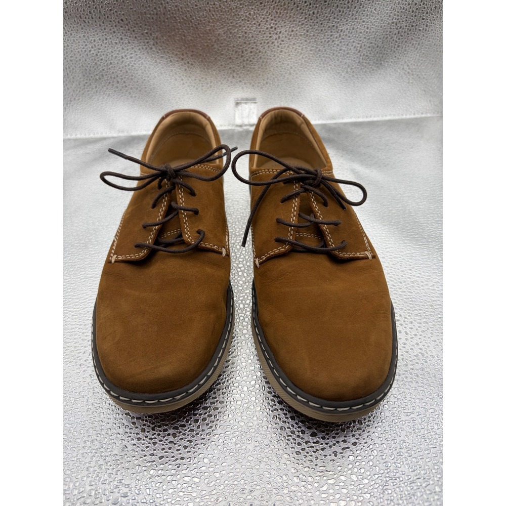 Johnston & Murphy Boys Tan Nubuck Leather Lace Up Oxford Dress Shoes J&M